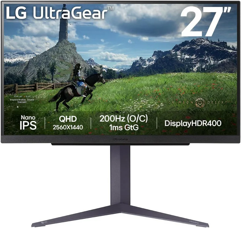 LG 27GS85Q-B - 27 inch UltraGear QHD Nano IPS 180Hz Gaming Monitor