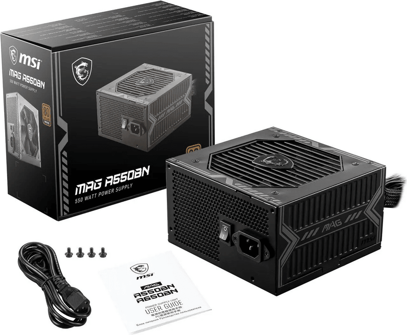 MSI 550W MAG A550BN 80 PLUS Bronze Non Modular SMPS